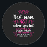 Mom Art Best Mom Number One Runder Aufkleber<br><div class="desc">Mom Art Best Mom Number One</div>