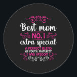 Mom Art Best Mom Number One Runder Aufkleber<br><div class="desc">Mom Art Best Mom Number One</div>