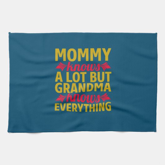 Mom Art Grandma Knows Everything Geschirrtuch (Horizontal)