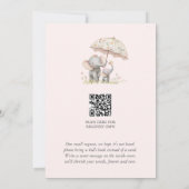 Mom & Baby Elephant with Umbrella Baby Girl Shower Einladung (Rückseite)
