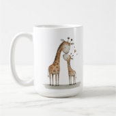 Mom & Baby Giraffe Cute Illustration Kaffeetasse (Links)
