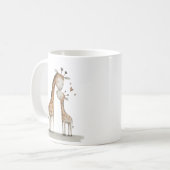 Mom & Baby Giraffe Cute Illustration Kaffeetasse (Vorderseite Links)