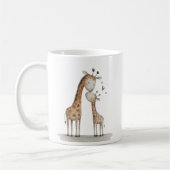 Mom & Baby Giraffe Cute Illustration Kaffeetasse (Links)