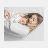 Mom & Baby Photo Baby Stats Birth Announcement Fleecedecke (Vorderseite (Horizontal))