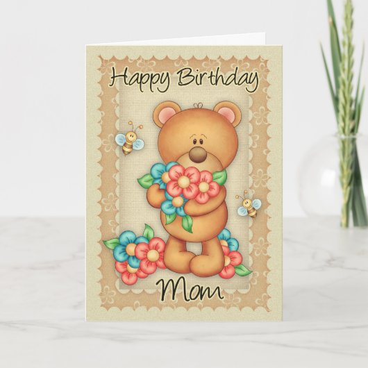 Mom Birthday Card With A Bunch Of Birthday Hugs - Karte (Vorderseite)