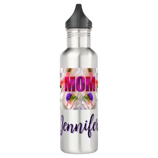 'Mom-Boss-Fire' – Diseño floral en cubos Edelstahlflasche (Links)