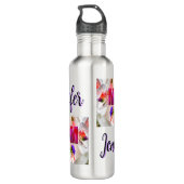 'Mom-Boss-Fire' – Diseño floral en cubos Edelstahlflasche (Rückseite)