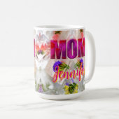 'Mom-Boss-Fire' – Diseño floral en cubos  Kaffeetasse (VorderseiteRechts)