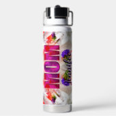 'Mom-Boss-Fire' – Diseño floral en cubos  Trinkflasche (Hinten)