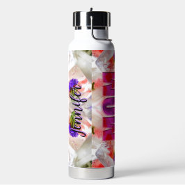 'Mom-Boss-Fire' – Diseño floral en cubos Trinkflasche