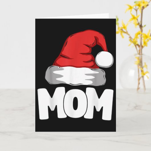 Mom Christmas Santa Matching Family Karte (Gelbe Blume)