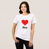 Mom - Classic Red Heart Typography Tri-Blend Shirt (Vorderseite voll)