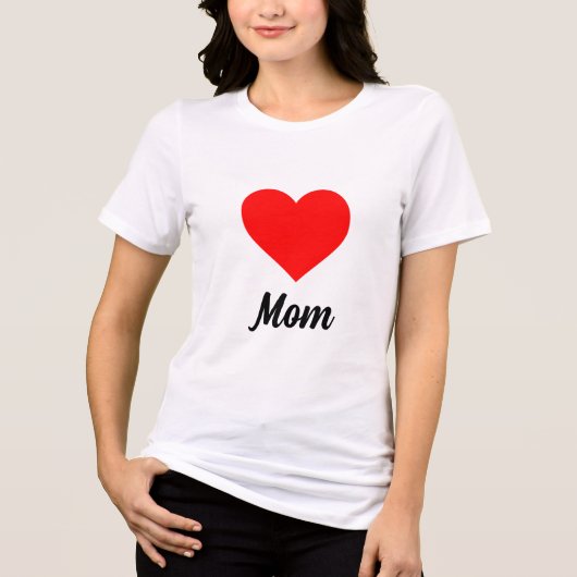 Mom - Classic Red Heart Typography Tri-Blend Shirt (Vorderseite)