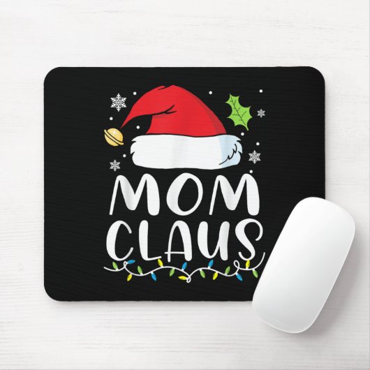 Mom Claus Christmas Lights Pajama Xmas Family Matc Mousepad (Mit Mouse)