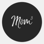 Mom Cubed Triplet Mom Of 3 Third Child Announcemen Runder Aufkleber (Vorderseite)