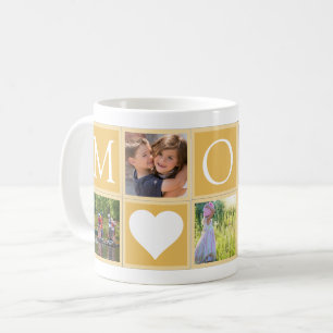 Mom Custom 5 Hearts Yellow Fotos Kaffeetasse