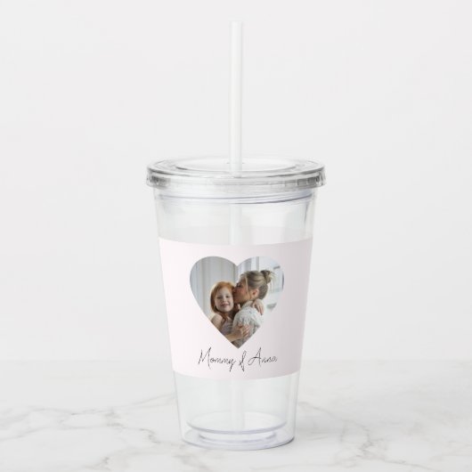 Mom Custom Name & Photo | Acrylic Tumbler Acryltrinkbecher (Vorderseite)