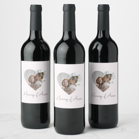 Mom Custom Name & Photo | Personalized Wine Label Weinetikett (Flaschen)