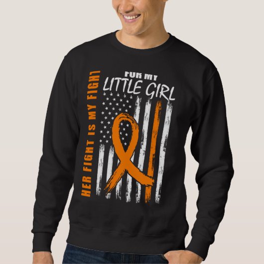 Mom Dad Little Girl Daughter Leukemia Awareness Fl Sweatshirt (Vorderseite)
