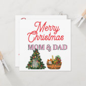 MOM & DAD Merry Christmas   Karte (Vorderseite/Rückseite Beispiel)