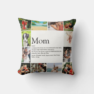 Mom Definition Quote 12 Photo Collage Kissen