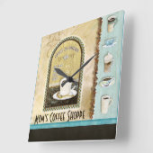 Mom Deja Brew Coffee Art Stacked Cups Mug Caffeine Quadratische Wanduhr (Winkel)