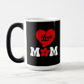 Mom elegant black & white cute red heart verwandlungstasse (Links)