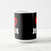 Mom elegant black & white cute red heart verwandlungstasse (Zentrum)