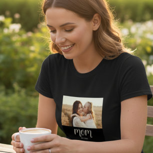 Mom Est. Schriftzug Foto T-Shirt