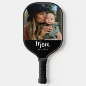 Mom Est. Script Photo  Pickleball Schläger (Rückseite)