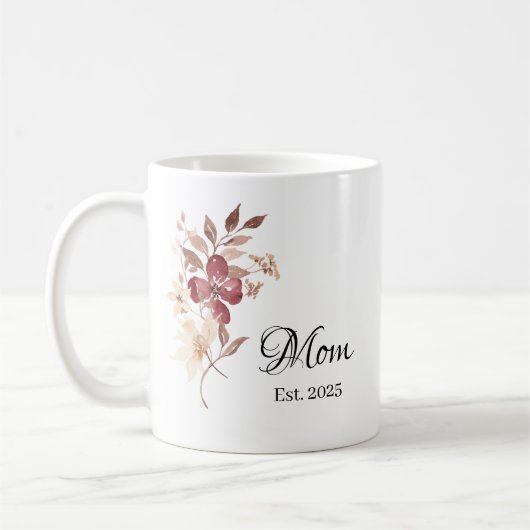 Mom Est. Year – New Mom Milestone Gift Kaffeetasse (Links)