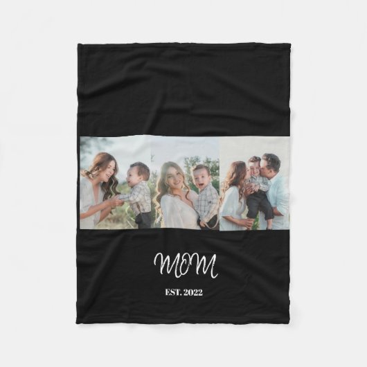 Mom Established, 3-Photo Fleece Blanket (Vorderseite)