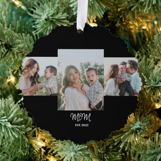 Mom Established, 3-Photo Ornament Card (Insitu (Baum))
