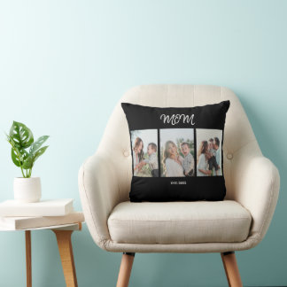 Mom Established, 3-Photo Throw Pillow Kissen