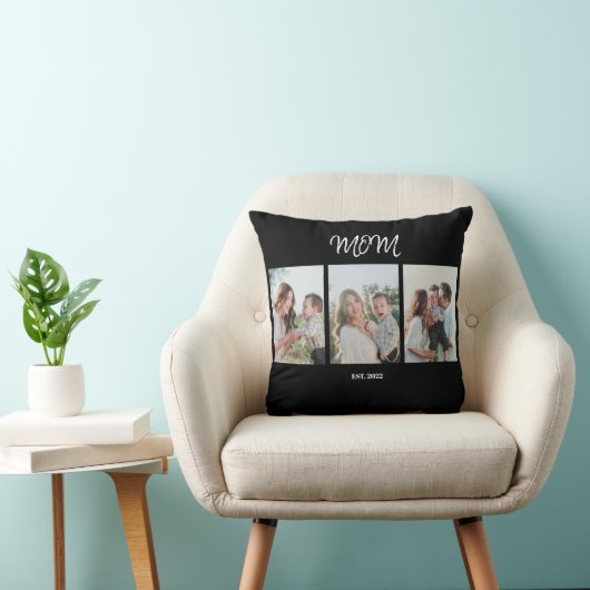 Mom Established, 3-Photo Throw Pillow Kissen (Stuhl )