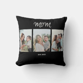 Mom Established, 3-Photo Throw Pillow Kissen