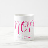 Mom Established Big Script New Mom Gift Kaffeetasse (Mittel)