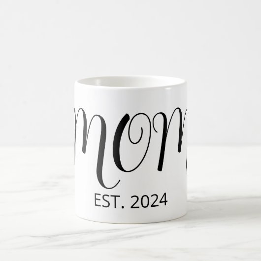 Mom Established Big Script New Mom Gift  Kaffeetasse (Mittel)