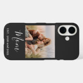 Mom Established Black Elegant Photo Script Case-Mate iPhone Hülle (Rückseite (Horizontal))
