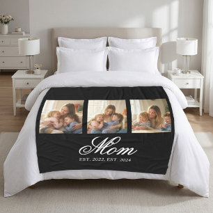 Mom Established Black Elegant Script 3 Foto Fleecedecke