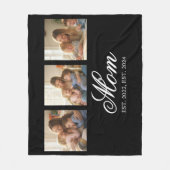 Mom Established Black Elegant Script 3 Foto Fleecedecke (Vorderseite)