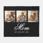 Mom Established Black Elegant Script 3 Foto Fleecedecke (Vorderseite (Horizontal))