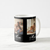 Mom Established Black Elegant Script 3 Photo Kaffeetasse (VorderseiteRechts)