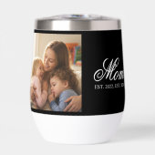 Mom Established Black Elegant Script Photo (Vorderseite)