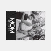Mom Established Black Modern Bold Photo Fleecedecke (Vorderseite (Horizontal))