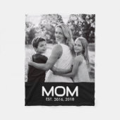 Mom Established Black Modern Bold Photo Fleecedecke (Vorderseite)
