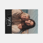 Mom Established Black Modern Script Photo  Fleecedecke (Vorderseite (Horizontal))