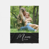 Mom Established Black Modern Script Photo Fleecedecke (Vorderseite)
