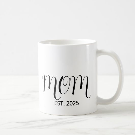 Mom Established Black Scrip New Mom Gift  Kaffeetasse (Rechts)