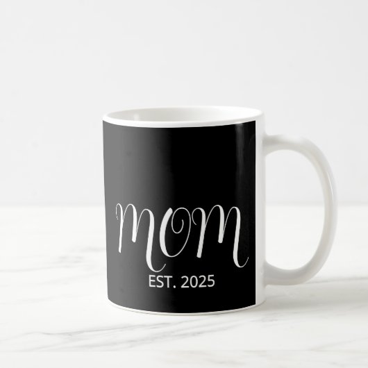 Mom Established Black Scrip New Mom Gift Kaffeetasse (Rechts)